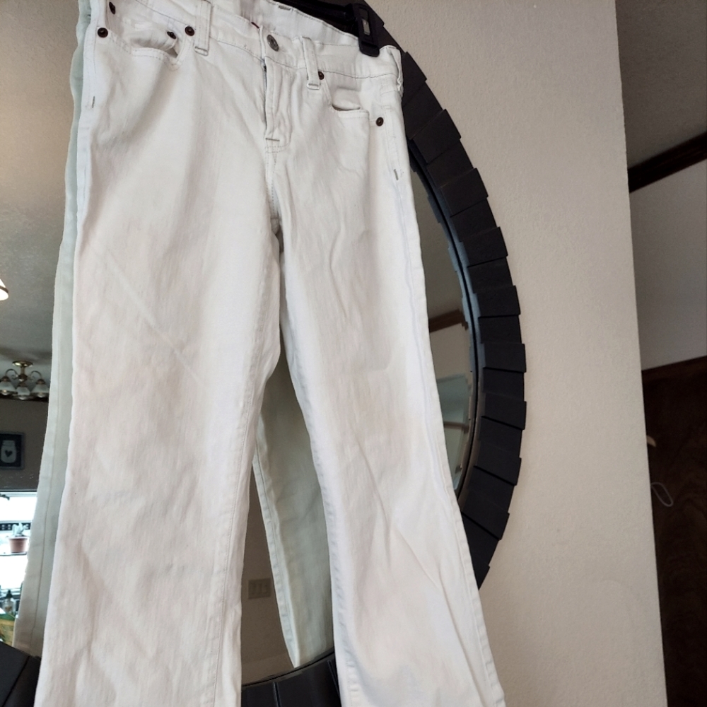 White Annie Sweet N Low-R Lucky Brand 2/26 Womens Jeans Boot Cut Embroidered